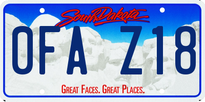 SD license plate 0FAZ18