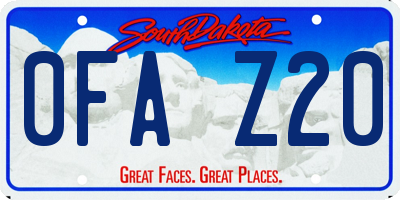SD license plate 0FAZ20