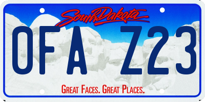 SD license plate 0FAZ23