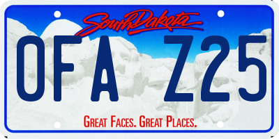 SD license plate 0FAZ25