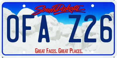 SD license plate 0FAZ26