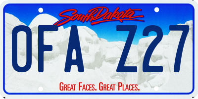 SD license plate 0FAZ27