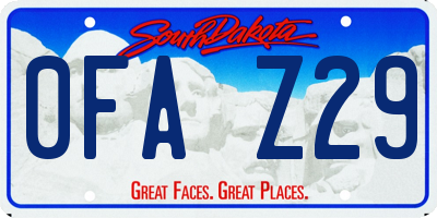 SD license plate 0FAZ29