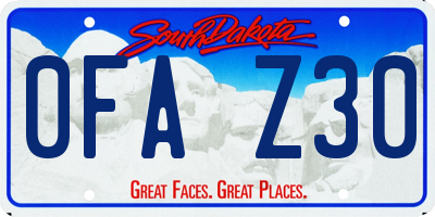 SD license plate 0FAZ30