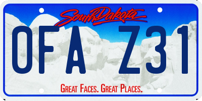 SD license plate 0FAZ31