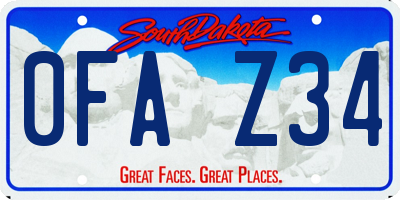 SD license plate 0FAZ34