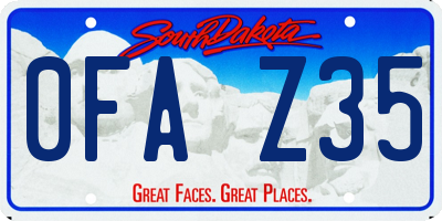 SD license plate 0FAZ35