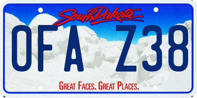 SD license plate 0FAZ38