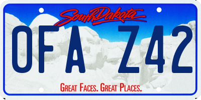SD license plate 0FAZ42