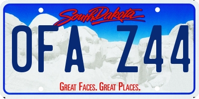SD license plate 0FAZ44
