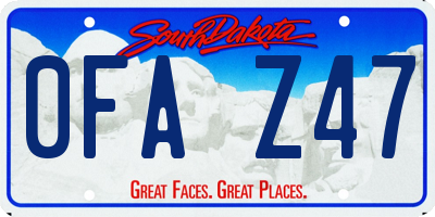 SD license plate 0FAZ47