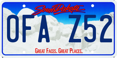 SD license plate 0FAZ52