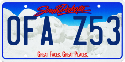 SD license plate 0FAZ53