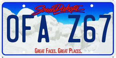 SD license plate 0FAZ67