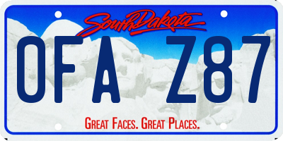 SD license plate 0FAZ87