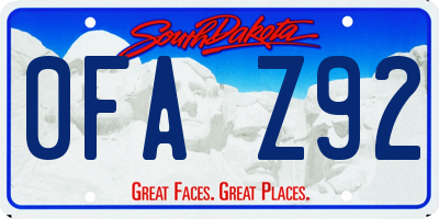 SD license plate 0FAZ92