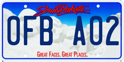 SD license plate 0FBA02