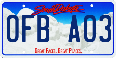 SD license plate 0FBA03