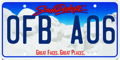 SD license plate 0FBA06