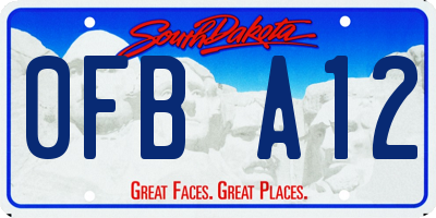 SD license plate 0FBA12