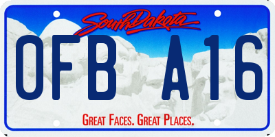 SD license plate 0FBA16