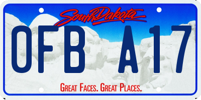 SD license plate 0FBA17