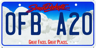 SD license plate 0FBA20