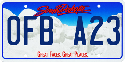 SD license plate 0FBA23