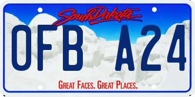SD license plate 0FBA24