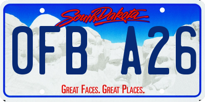 SD license plate 0FBA26