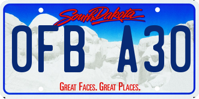 SD license plate 0FBA30