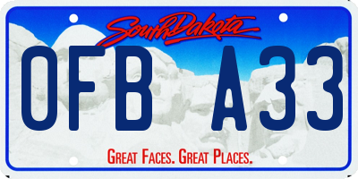 SD license plate 0FBA33