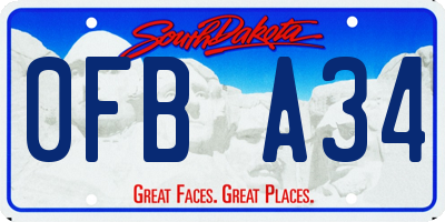 SD license plate 0FBA34