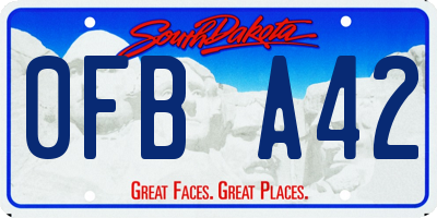 SD license plate 0FBA42