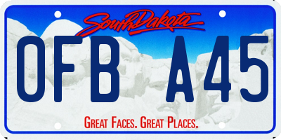 SD license plate 0FBA45