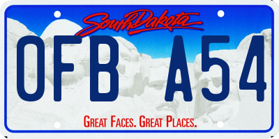 SD license plate 0FBA54