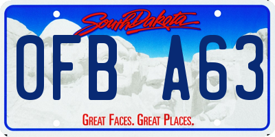 SD license plate 0FBA63