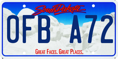SD license plate 0FBA72