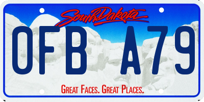 SD license plate 0FBA79