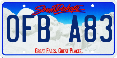 SD license plate 0FBA83
