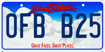 SD license plate 0FBB25