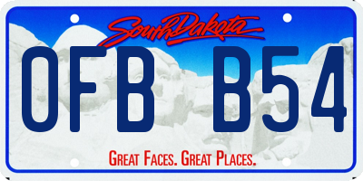 SD license plate 0FBB54