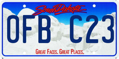 SD license plate 0FBC23