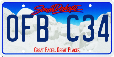 SD license plate 0FBC34