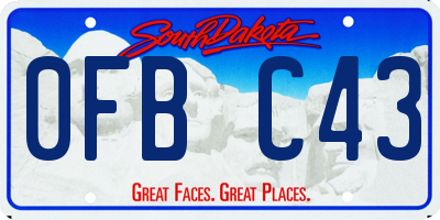 SD license plate 0FBC43