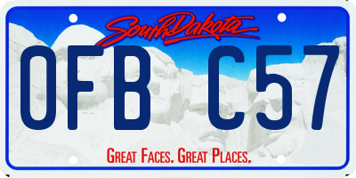 SD license plate 0FBC57