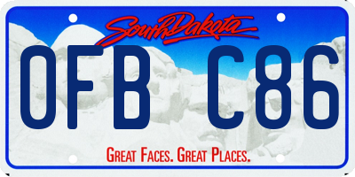 SD license plate 0FBC86
