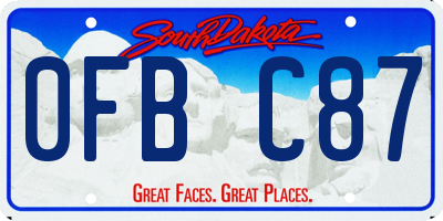 SD license plate 0FBC87