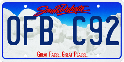 SD license plate 0FBC92