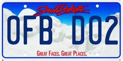 SD license plate 0FBD02